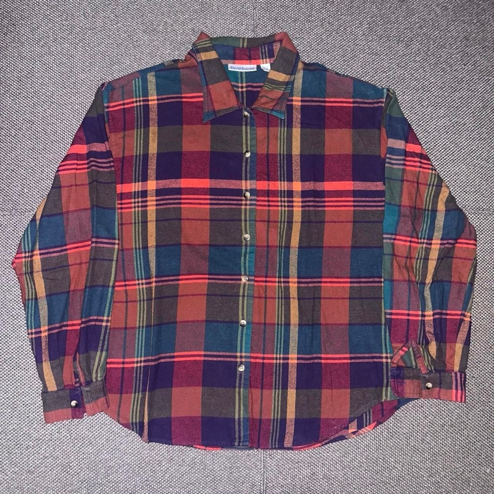 Vintage 80s Flannel Shirt Size 14